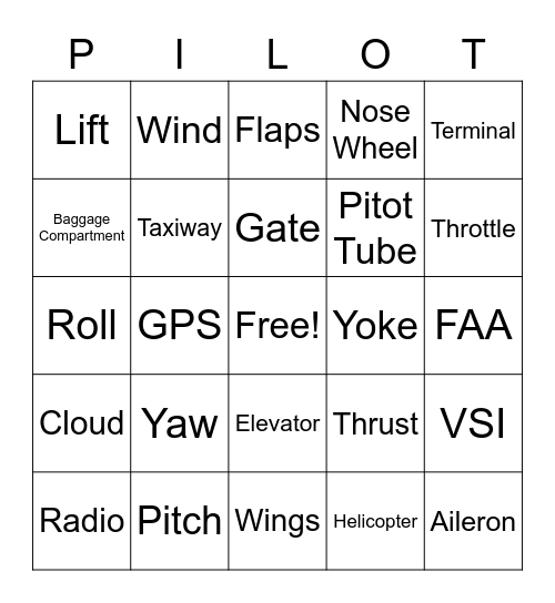 PILOT Bingo Card