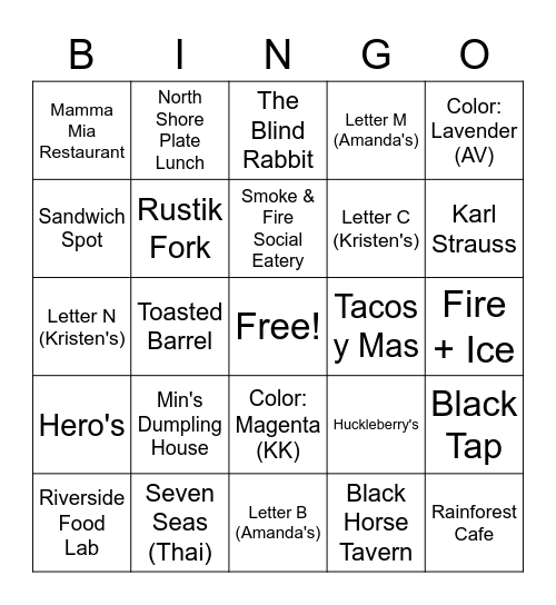 AV+KK 2K23 BINGO Card