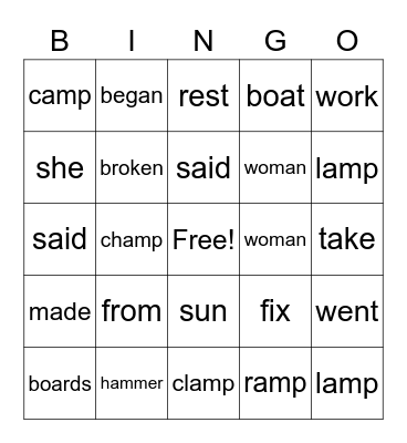 SS Bingo Card