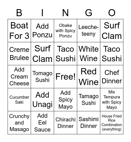 Umi Battle Royal Bingo Card