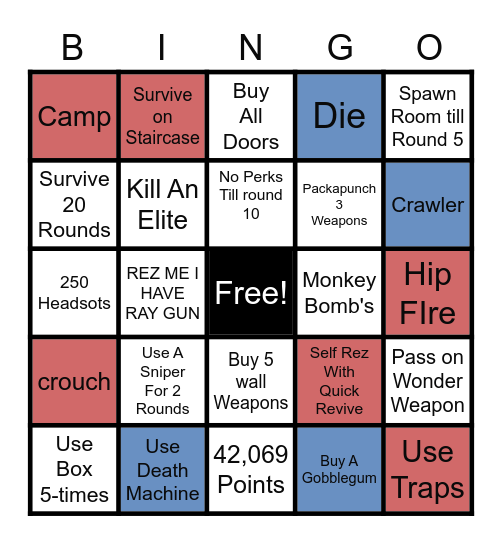 BO3 Bingo Card