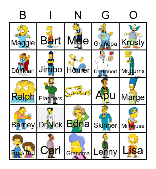 Simpson BINGO Card