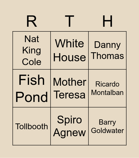 Forrest's Follies Bingo Card