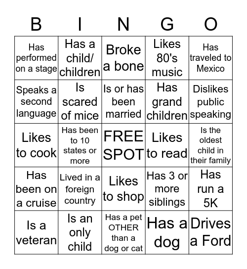 HOLIDAY BINGO!! Bingo Card