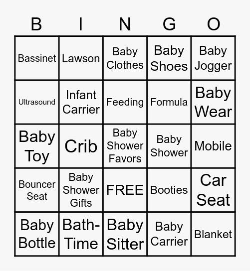 BABY SHOWER BINGO Card