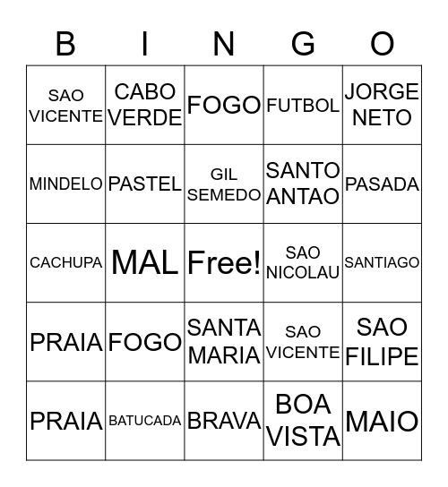 CVSA BINGO  Bingo Card