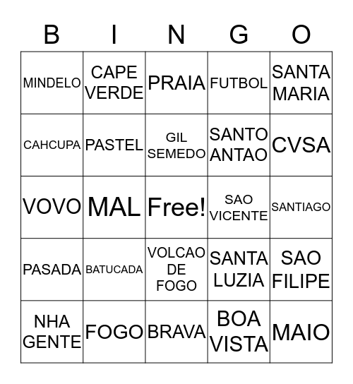 CVSA BINGO  Bingo Card