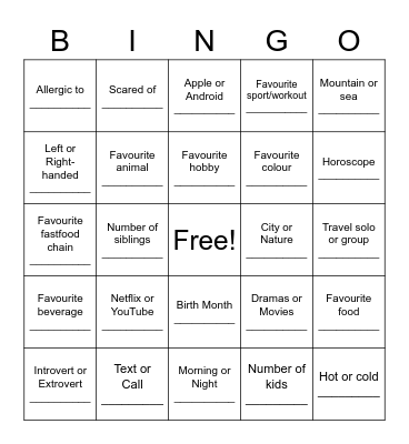 TIC3 Bingo Card