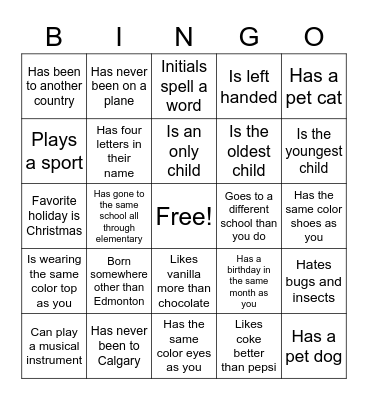 CONFIRMATION GET TO KNOW YOU BINGO Card