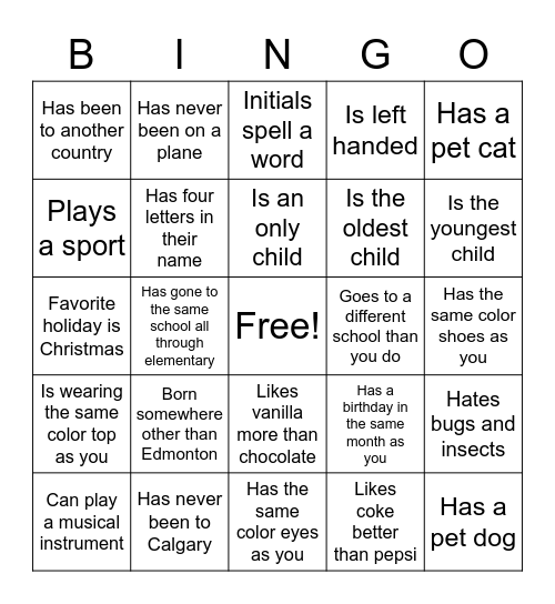 CONFIRMATION GET TO KNOW YOU BINGO Card