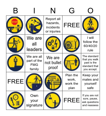 Benang HSE Bingo Card
