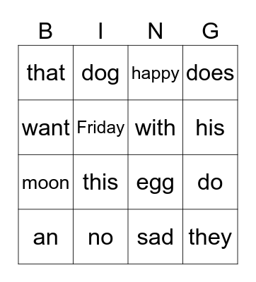 BINGO Card