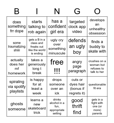 page’s 2023 bingo Card