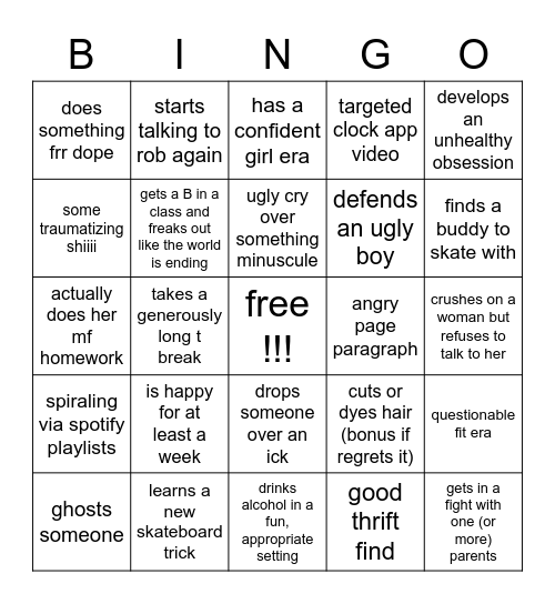 page’s 2023 bingo Card