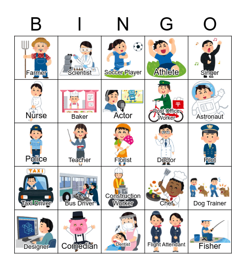 What do you want to be? Bingo Card