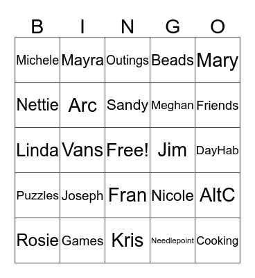 Alternative C BINGO! Bingo Card