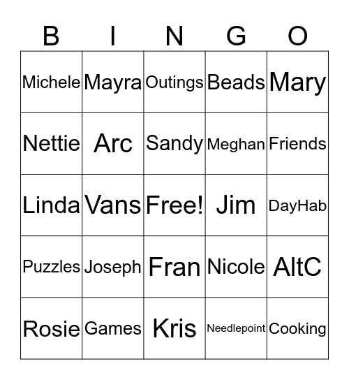 Alternative C BINGO! Bingo Card