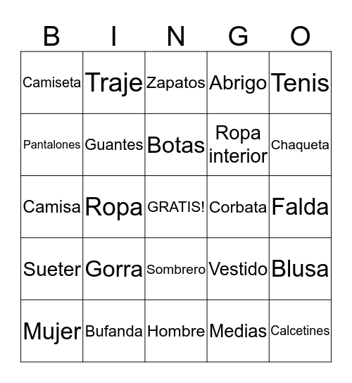 6 Bingo Card