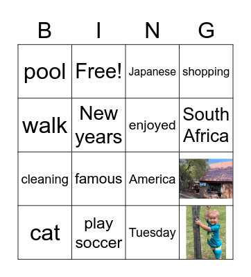 Ulrike先生's South Africa Trip! Bingo Card