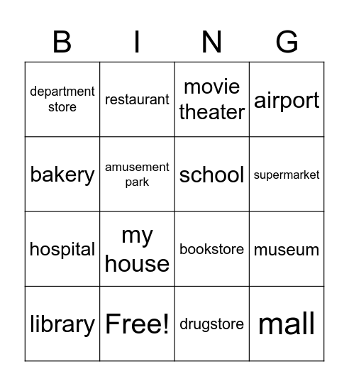 English Time 3 Bingo Card