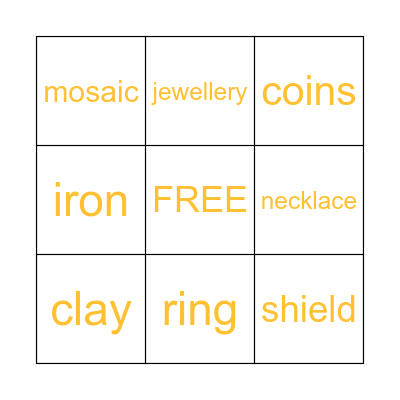 In Roman Times Bingo Card