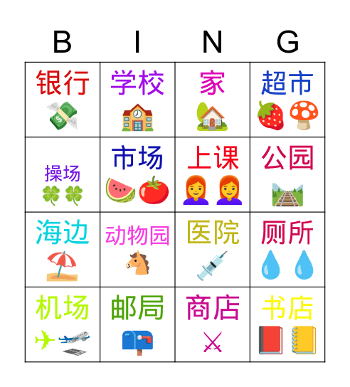 地方 Bingo Card