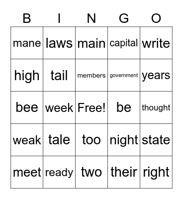 Module 5.3 HMH Bingo Card
