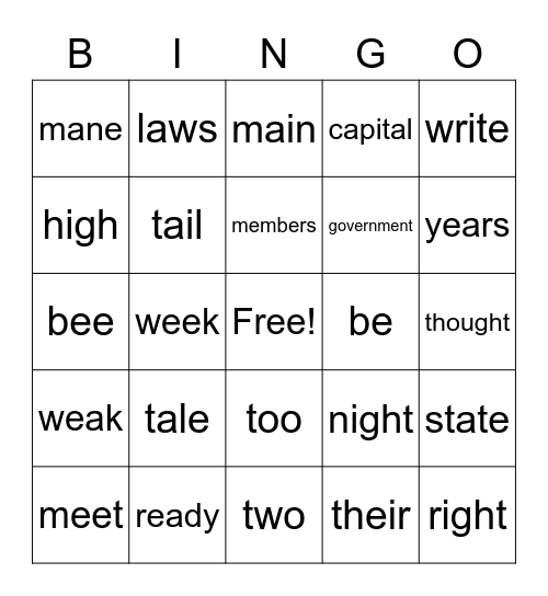 Module 5.3 HMH Bingo Card
