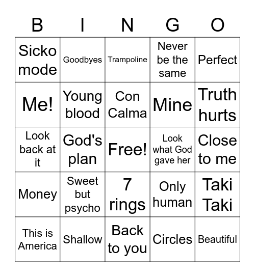B39 Bingo Card