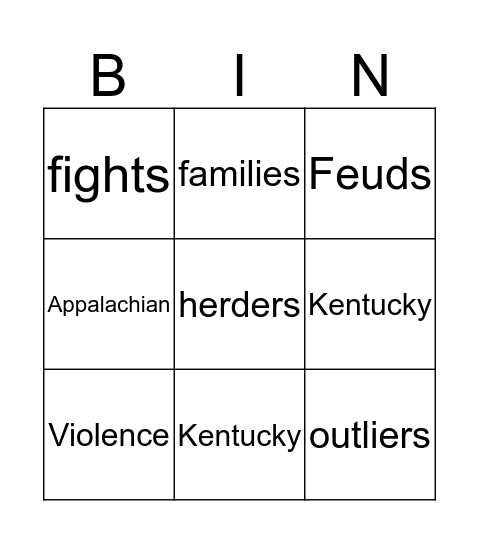 The Outliers Bingo Card