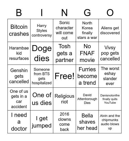 2023 Bingo Card