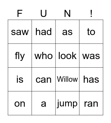 ABC Bingo Card