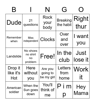 B42 Bingo Card