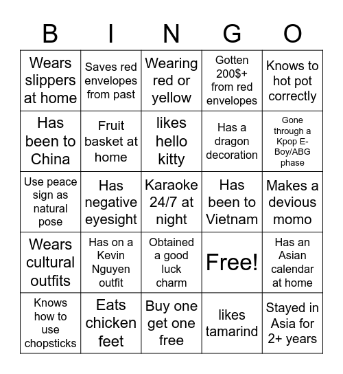 NC APISU BINGO Card