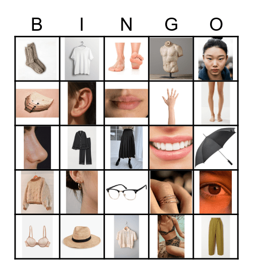 El cuerpo y la ropa Bingo Card