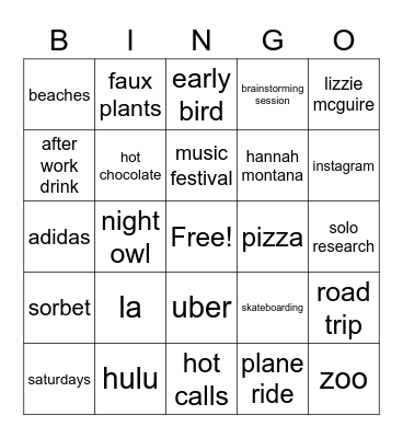 Millie This or That! Bingo Card
