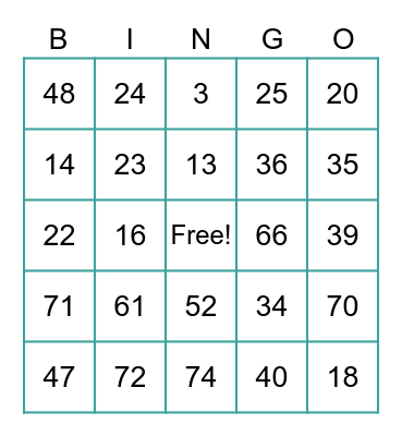Spring Welcome Bingo Card