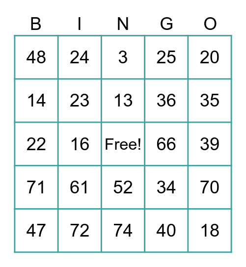Spring Welcome Bingo Card