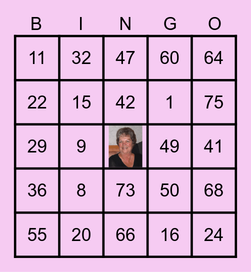 IN MEMORY of BINGO BETTYE Bingo Card