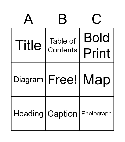 Non-Fiction Bingo Card
