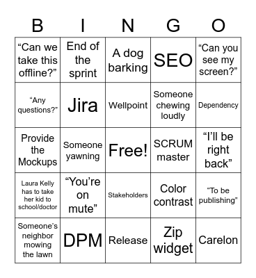 PI Bingo Card