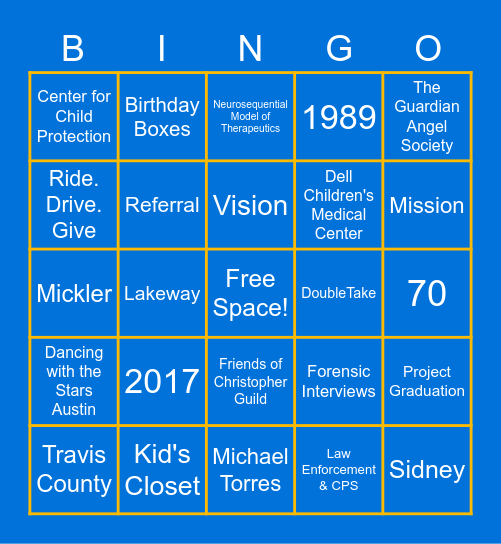 Board Retreat Bingo Card