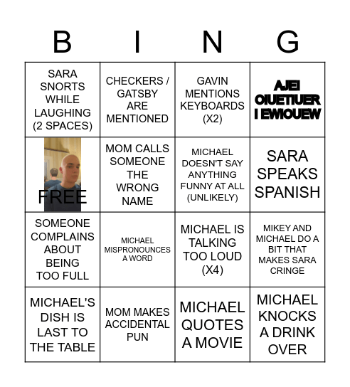 DAD Bingo Card