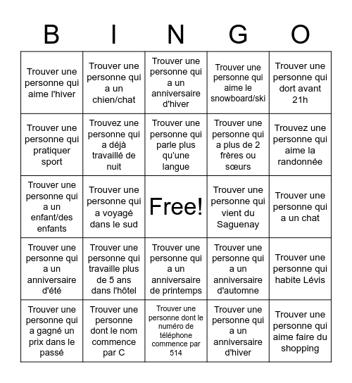 Nom: Bingo Card