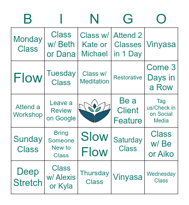 Blue Lotus February Bingo Challenge Bingo Card