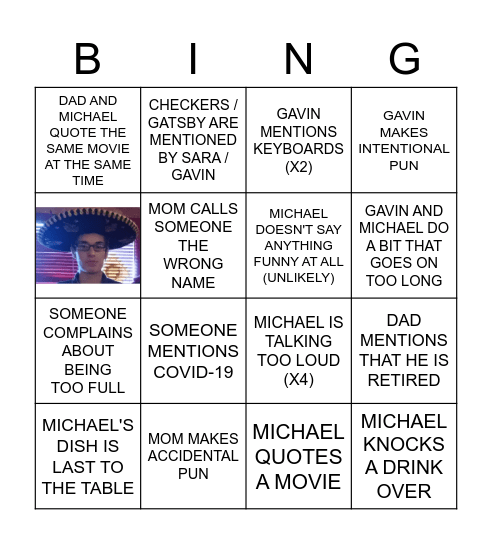 SARA Bingo Card