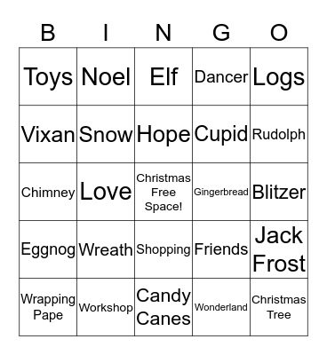 Christmas Bingo! Bingo Card