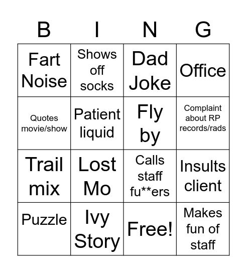Mo Bingo Card