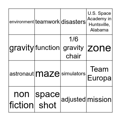 5.1.4 Ultimate Field Trip 5 Bingo Card