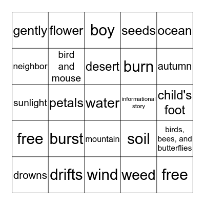 2.2.1 The Tiny Seed Bingo Card